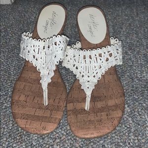 Dress sandals with slight heel